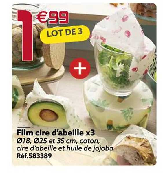 film cire d'abeille x3