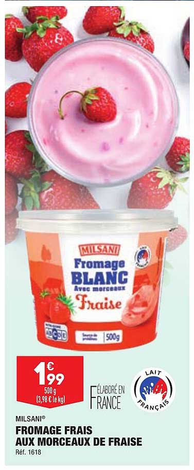 Fromage Frais Aux Morceaux De Fraise Milsani