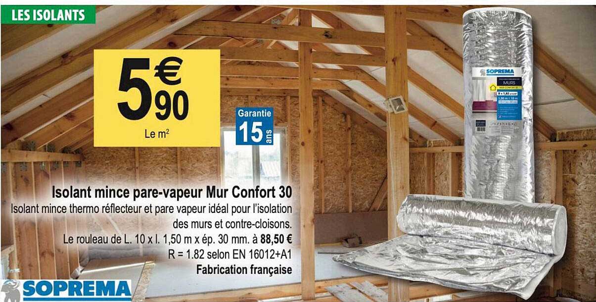 isolant mince pare-vapeur mur confort 30 soprema