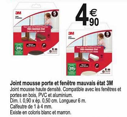 joint mousse porte et fenêtre mauvais état 3m