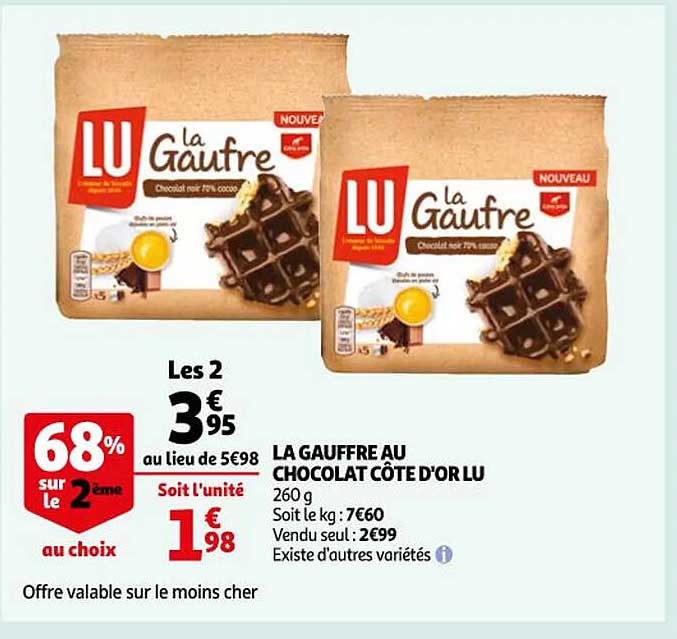 La Gaufre Au Chocolat Côte D'or Lu