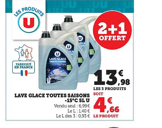 lave glace toutes saisons -15°c 5l u