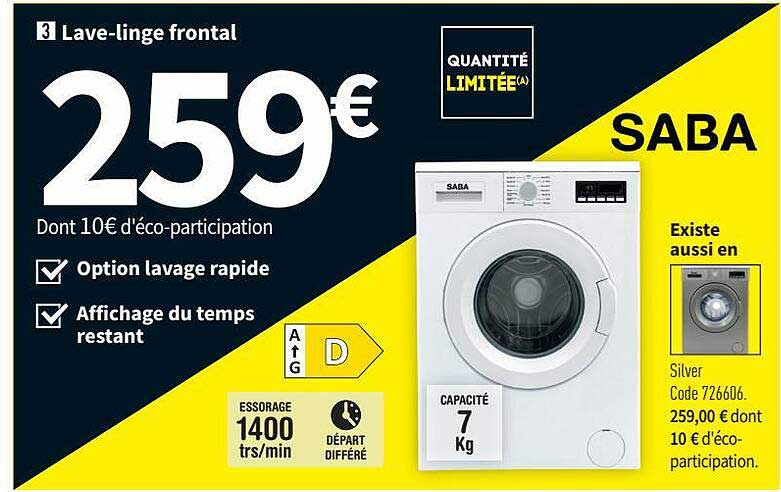 lave-linge frontal saba