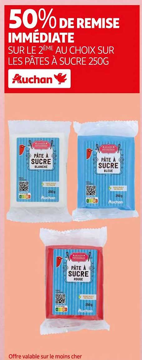 les pâtes à sucre 250g auchan