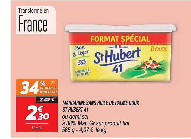margarine sans huile de palme doux st hubert 41