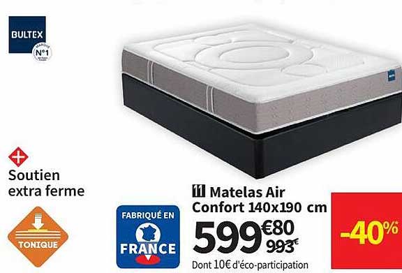 Matelas Air Confort 140 X 190 Cm Bultex