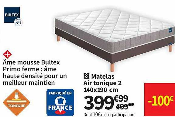 Matelas Air Tonique 2 140 X 190 Cm Bultex