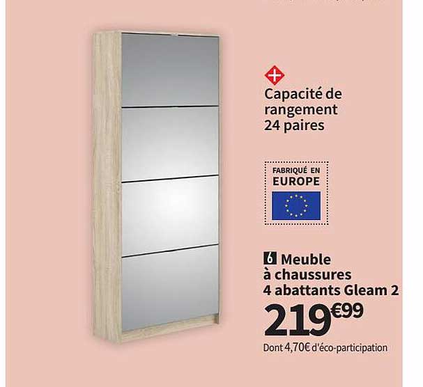 meuble à chaussures 4 abattants gleam 2