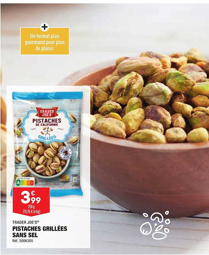 pistaches grillées sans sel trader joe's