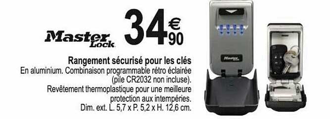 rangement sécurisé pour les clés master lock