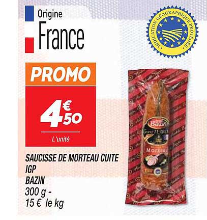 saucisse de morteau cuite igp bazin