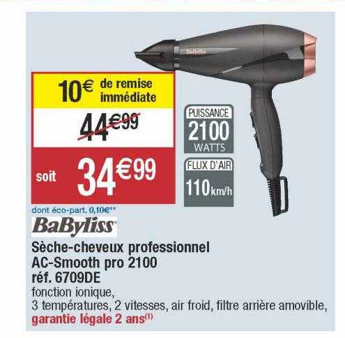 sèche-cheveux professioinnel ac-smooth pro 2100 babyliss