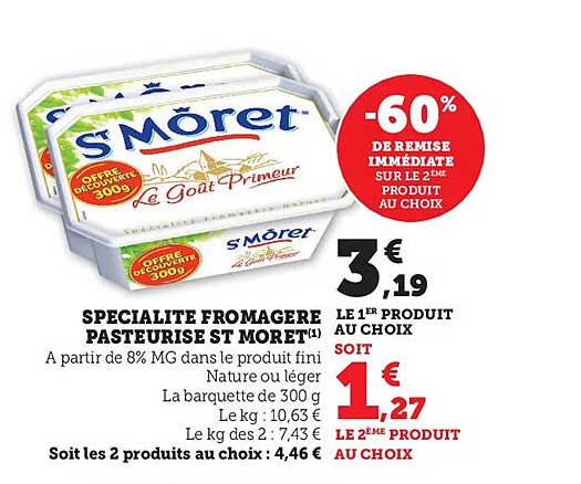 Spécialité Fromagère Pasteurisé St Môret