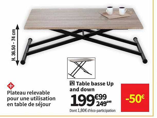 table basse up and down
