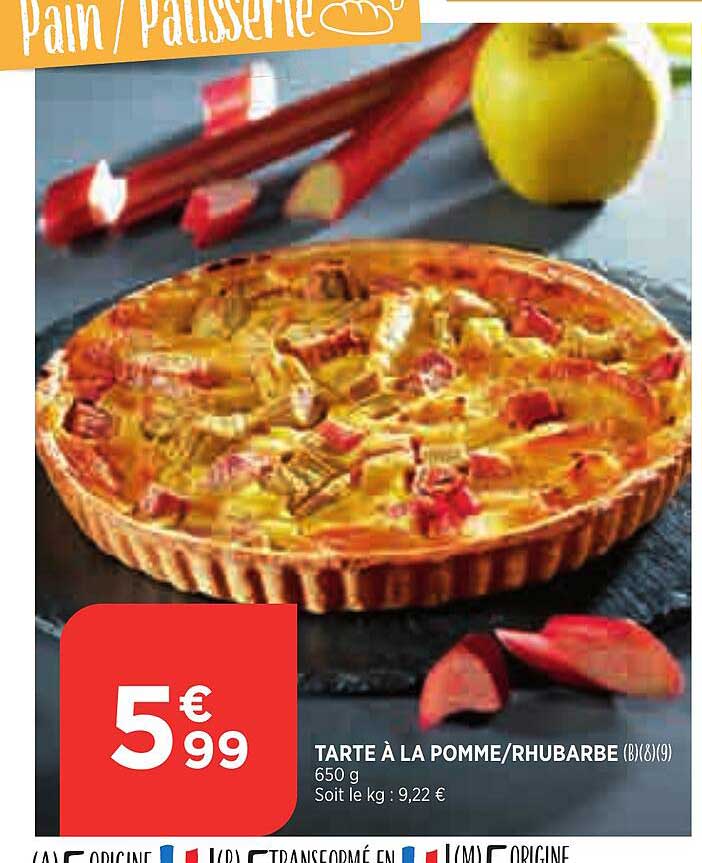Tarte à La Pomme-rhubarbe