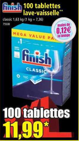 100 tablettes lave-vaisselle finish