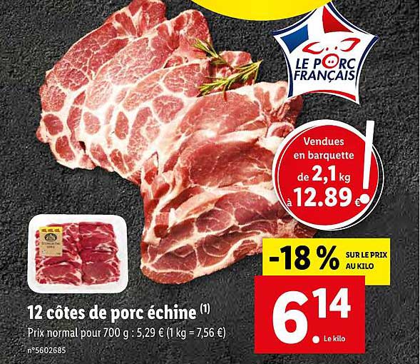 12 Côtes De Porc échine