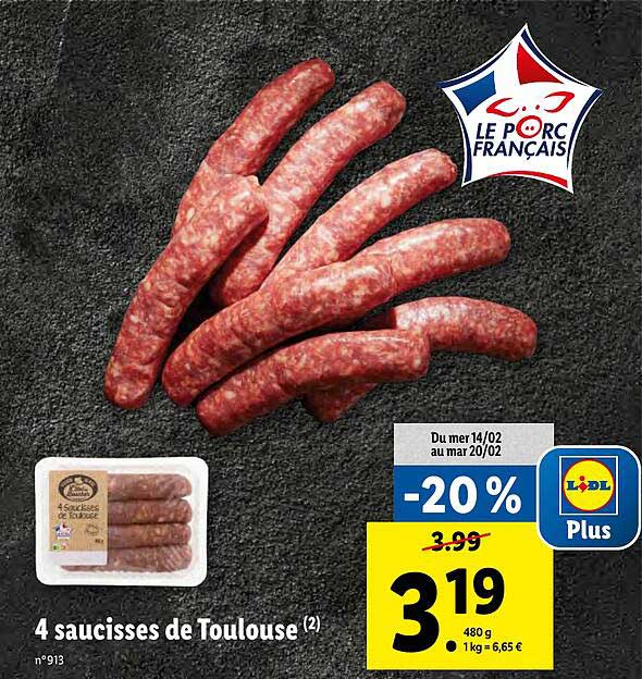 4 Saucisses De Toulouse