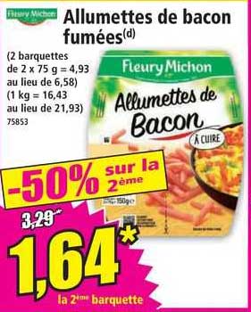 allumettes de bacon fumées fleury michon