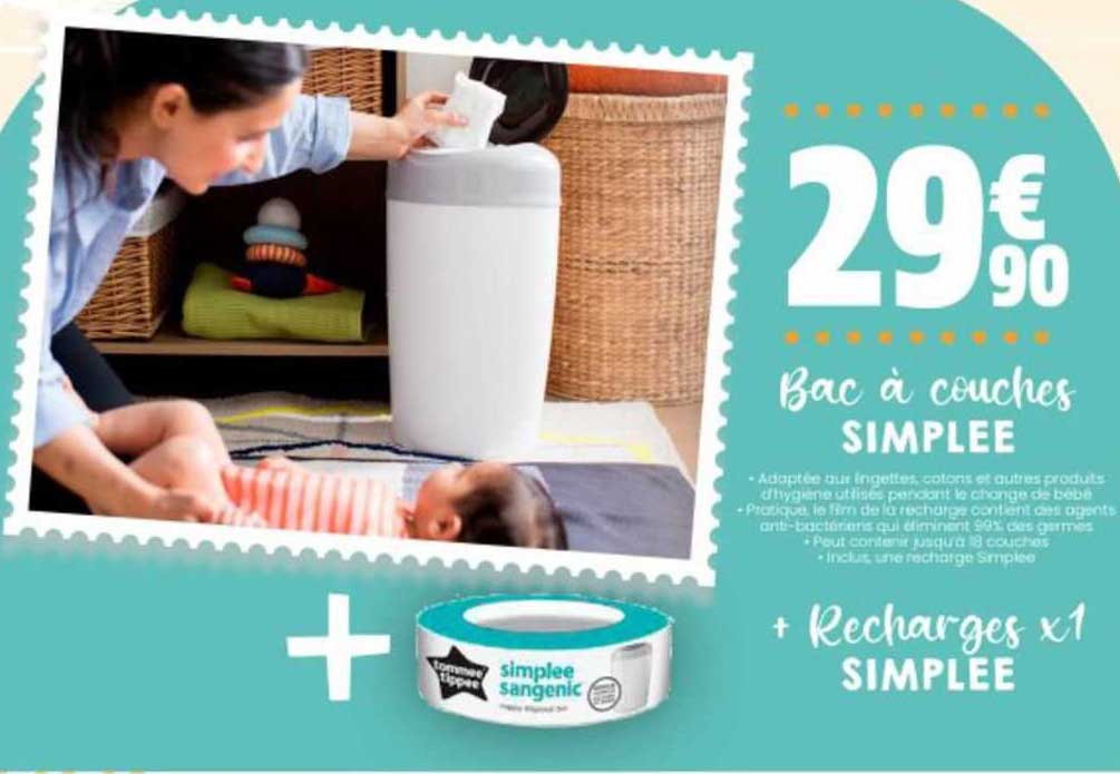 Bac à Couches Simplée + Recharges X1 Simplée