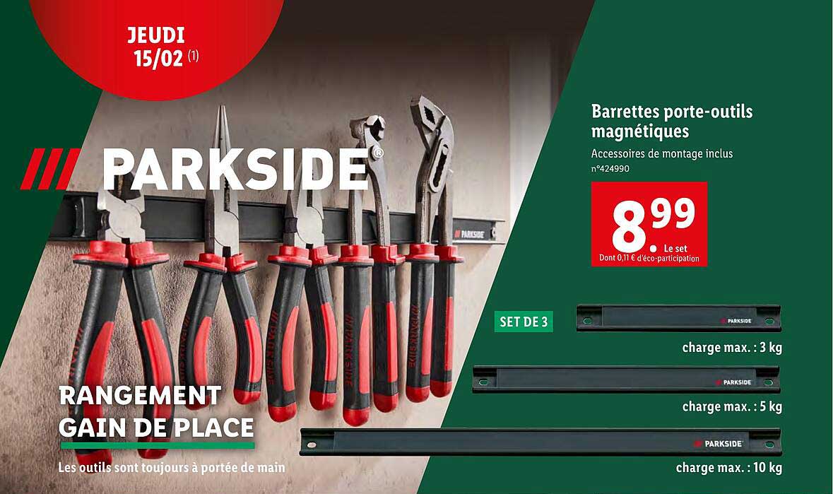 berrettes porte-outils magnétiques