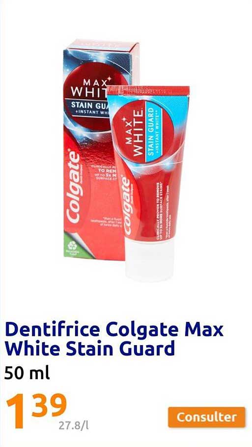 dentifrice colgate max white stain guard