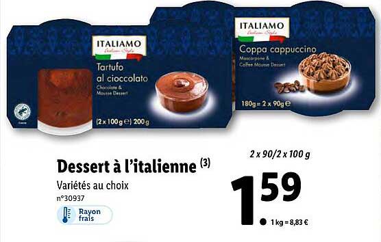 dessert à l'italienne italiamo