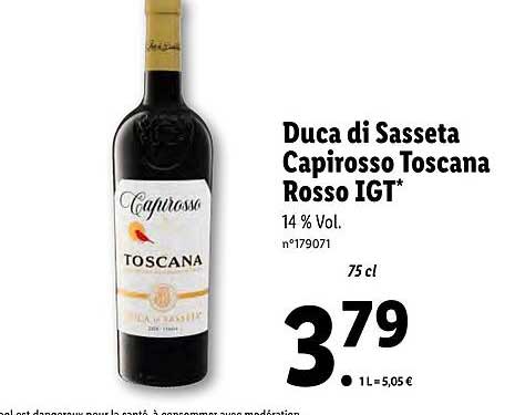 duca di sasseta capirosso toscana rosso igt