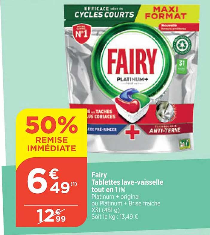 fairy tablettes lave-vaisselle tout en 1
