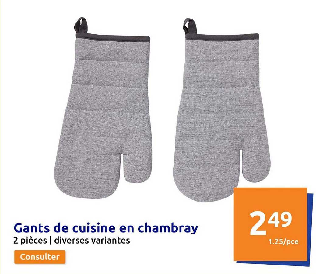 gants de cuisine en chambray