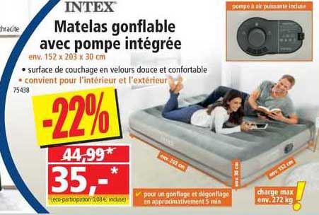 intex matelas gonflable avec pompe intégrée