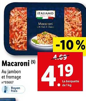 Macaroni Au Jambon Et Fromage