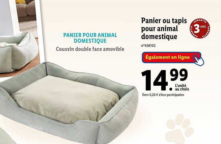 panier ou tapis pour animal domestique