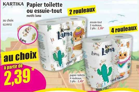 papier toilette ou essuie-tout motifs lama kartika