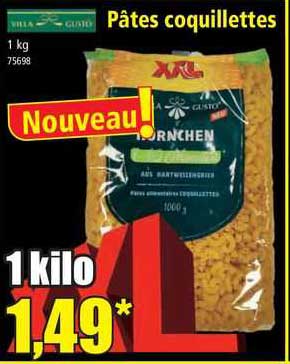 pâtes coquillettes villa gusto