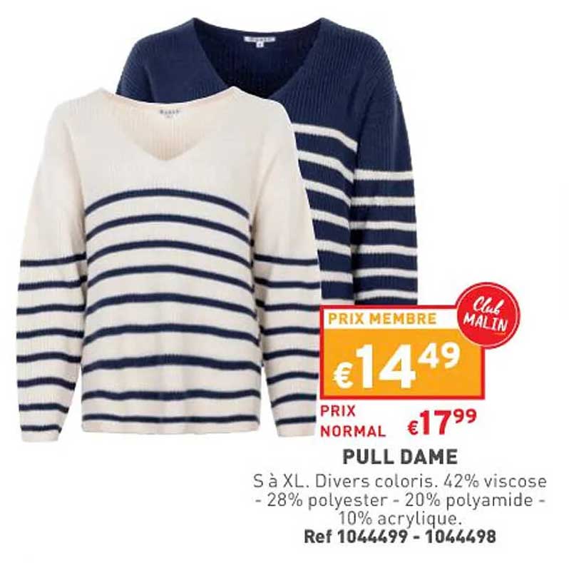 pull dame s à xl divers coloris