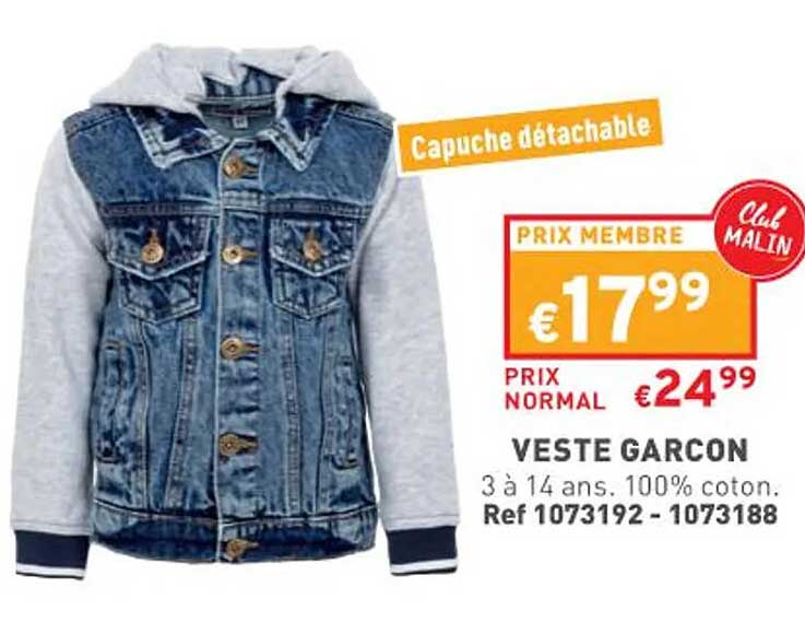 veste garçon 3 à 14 ans