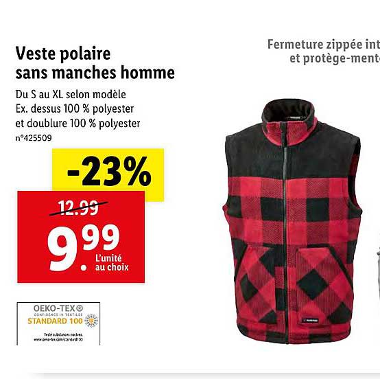 veste polaire sans manches homme