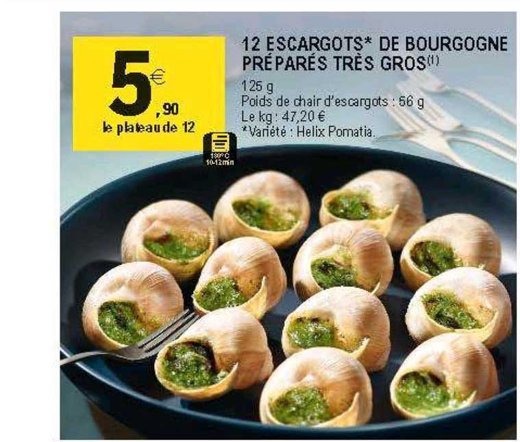 12 Escargots De Bourgogne Préparés Très Gros