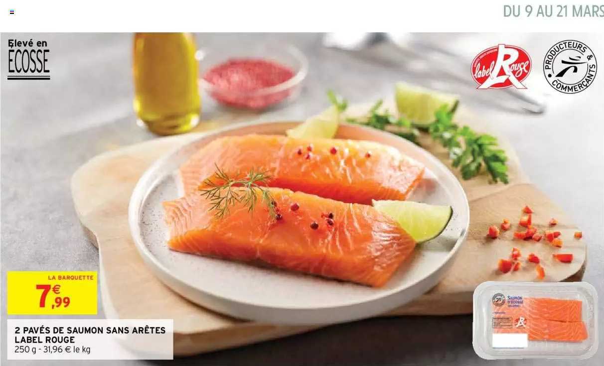 2 pavés de saumon sans arêtes label rouge