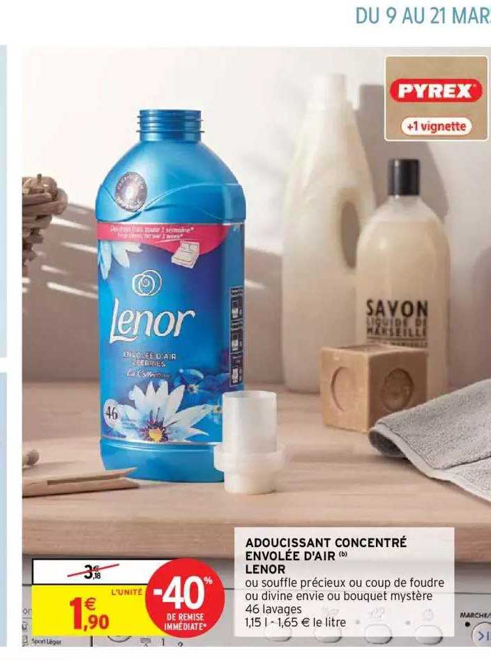 adoucissant concentré envolée d'air lenor
