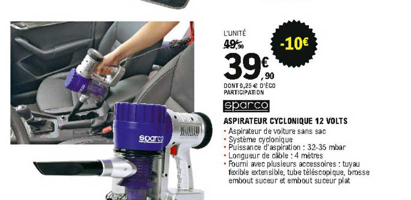 aspirateur cyclonique 12 volts sparco