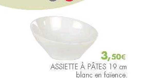 Assiette à Pâtes 19cm Blanc En Faience