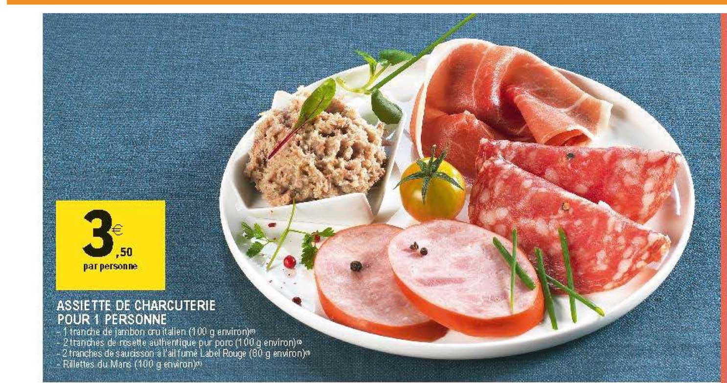 assiette de charcuterie pour 1 personne