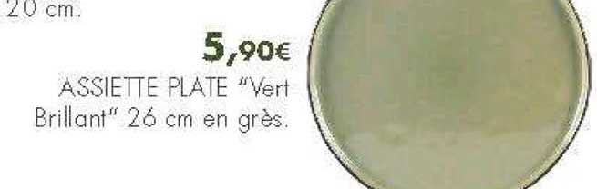 assiette plate vert brillant