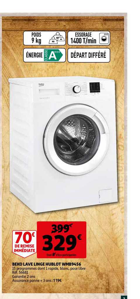 beko lave linge hublot