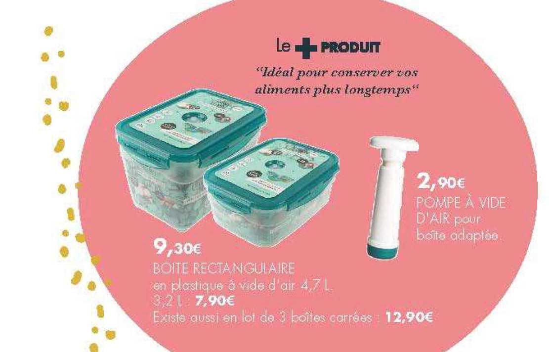 boite rectangulaire pompe à vide d'air