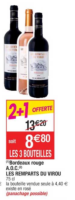 bordeaux rouge a.o.c. les remparts du virou