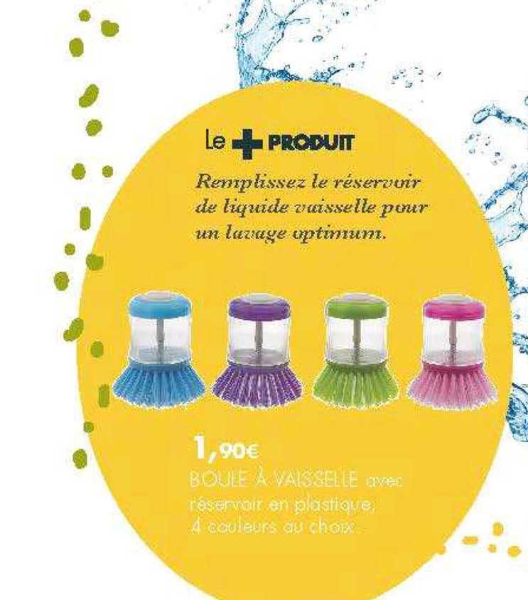 Boule à Vaisselle Avec Réservoir En Plastique 4 Couleurs Au Choix