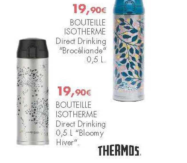bouteille isotherme direct drinking brocéliande bouteille isotherme direct drinking bloomy hiver thermos